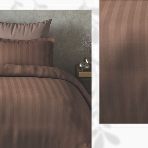 Linear Stripe 300 TC Cotton King Size Bed Sheet Set with Pillow Covers by Florida